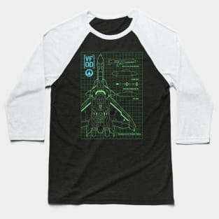 Macross VF0D Blueprint Baseball T-Shirt